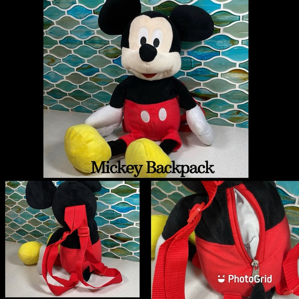 Mickey Mouse Plush Backpack with Hangtag and Zipper Pouch 16"